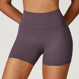 WS8863-4 · Eggplant Purple Eggplant Purple Women's Stretch Running Yoga Workout Shorts Brushed Fitted