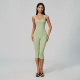 Sleeping River Green Bare Feel Yoga Women's Bodysuit Tank Slimming Fitted