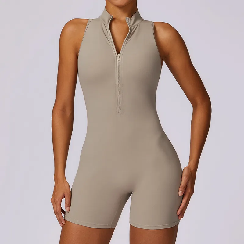Women's Backless Fitted Workout Performance Bodysuit Bare Feel