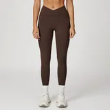 YL2030-4 · Coffee Coffee Running Women's High Waist Yoga Leggings Bare Feel