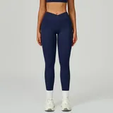 Midnight Blue Running Women's High Waist Yoga Leggings Bare Feel