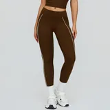 YL2501-4 · Chocolate Brown Chocolate Brown Women's Yoga Fitness Supportive Sports Bra Backless Cutout