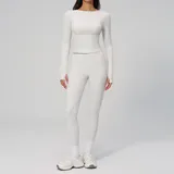 YL2551-1 · Pearl Grey Pearl Grey Waist Yoga Leggings High Waist Fitted Women's High
