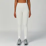 YL3093-1 · Cream Apricot Cream Apricot Women's High Waist Yoga Leggings High Waist Ribbed