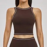 Espresso Black Women's Running Yoga Training Supportive Sports Bra Tank