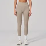 Light Khaki Women's High Waist Yoga Leggings High Waist Fitted