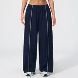 Dark Navy Breathable Fitted Women's High Waist Yoga Leggings Relaxed