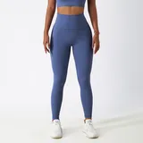 Blue Women's Running High Waist Yoga Leggings High Waist
