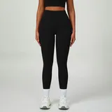 Jet Black Women's Running High Waist Yoga Leggings High Waist