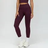 Plum Wine Red Women's High Waist Yoga Leggings Running High Waist