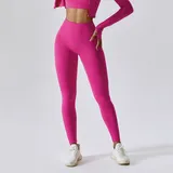Magenta Women's Breathable High Waist Yoga Leggings Bare Feel