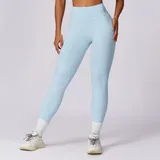Sky Blue Women's Breathable High Waist Yoga Leggings Bare Feel