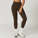 Coffee Brown Women's Breathable High Waist Yoga Leggings Bare Feel