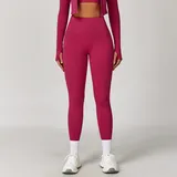 YL8047-9 · Rose Red Rose Red Women's Breathable High Waist Yoga Leggings Bare Feel