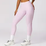 Lilac Pink Fitted Women's High Waist Yoga Leggings High Waist