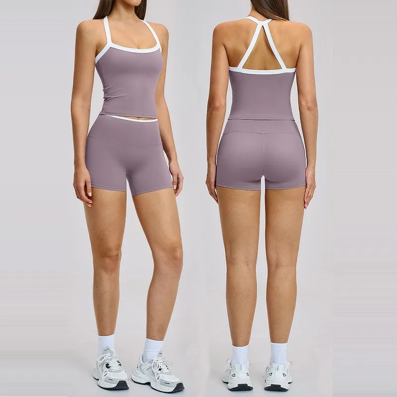 Cross Back Women's Yoga Set Cross Back Backless