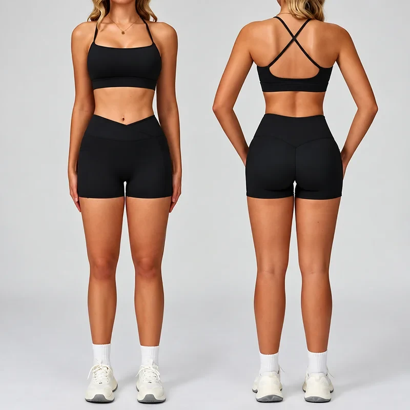 Women's Backless Cutout Yoga Set Bare Feel Fitted