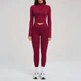 YS2539-1 · Cherry Red Cherry Red Women's Running Fitness Yoga Activewear Set 3 Piece