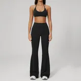 YS2551-2 · Jet Black Jet Black Women's Running Training Yoga Activewear Set Long Sleeve