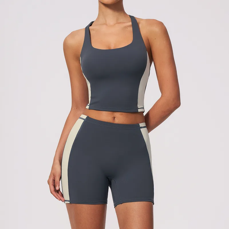 Women's Slim Fit Yoga Set Crew Neck Fitted