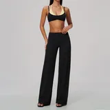 YS2585-2 · Meteor Black & Yellow Meteor Black & Yellow Women's High Waist Yoga Set Long Sleeve Brushed