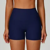 Navy Blue Women's Ribbed Running Yoga Set 3 Piece Slimming
