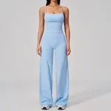 Clear Sky Blue Slimming Running Women's Yoga Activewear Set Quick Dry