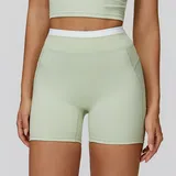 Light Fruit Green Women's Ribbed Fitness Yoga Activewear Set Bare Feel
