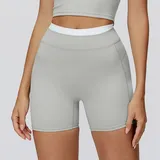 YS3129-5 · Clay Grey Clay Grey Women's Ribbed Fitness Yoga Activewear Set Bare Feel