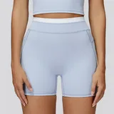 Mist Blue Women's Ribbed Fitness Yoga Activewear Set Bare Feel