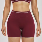 Retro Red Women's Outdoor Fitness Yoga Workout Shorts High Waist