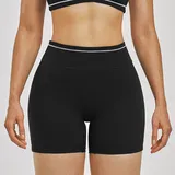 YS3562-2 · Jet Black Jet Black Women's Outdoor Fitness Yoga Workout Shorts High Waist