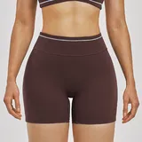 Espresso Black Women's Outdoor Fitness Yoga Workout Shorts High Waist