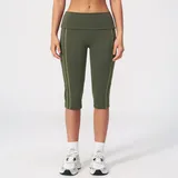 Moss Green Women's Backless Running Active Yoga Set V Neck