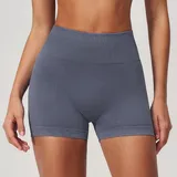 YS3595-4 · Dark Grey Blue Dark Grey Blue Women's Seamless Performance Yoga Activewear Set High Waist