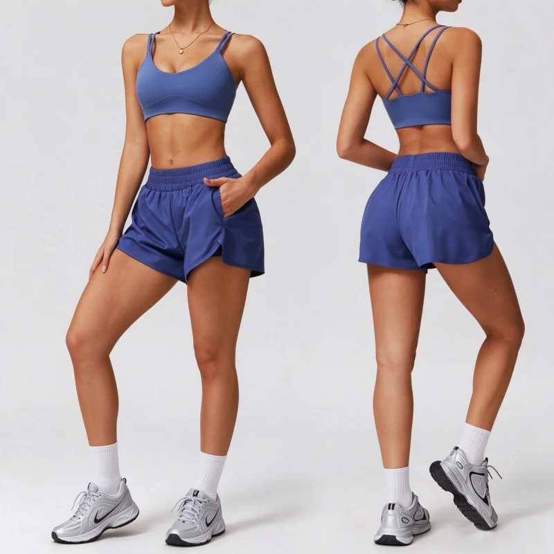 Women's Yoga Set Cross Back Running Cross Back