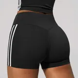 Jet Black Women's Running Active Yoga Workout Shorts Bare Feel