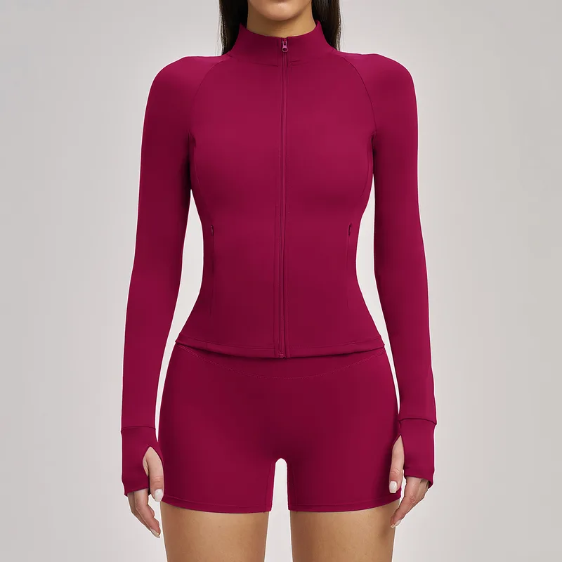 Women's Brushed Fitness Yoga Activewear Set Zip Up