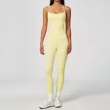 Ivory Yellow Women's Pilates Yoga Set 3 Piece Breathable Fitted