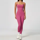 YS4518-3 · Strawberry Pink Strawberry Pink Women's Pilates Yoga Set 3 Piece Breathable Fitted