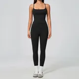 Jet Black Women's Pilates Yoga Set 3 Piece Breathable Fitted