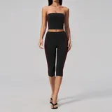 YS4539-2 · Black Red Clash Black Red Clash Women's Running Performance Yoga Activewear Set 2 Piece