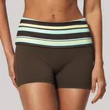 Brown Stripe Women's Brushed Training Yoga Activewear Set Layered Breathable