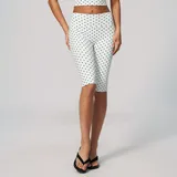 White Black Dot Women's Printed Fitness Yoga Activewear Set Deep V