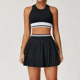 Jet Black Women's Anti Chafing Yoga Activewear Set Bare Feel