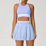 Baby Blue Women's Anti Chafing Yoga Activewear Set Bare Feel