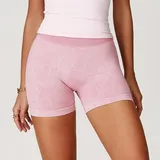 Skin Pink Women's Seamless Running Yoga Shorts High Waist Fitted