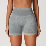 YS5064-3 · Free Grey Free Grey Women's Seamless Running Yoga Shorts High Waist Fitted