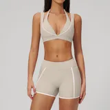 YS5079-1 · Spruce Grey Spruce Grey Women's Running Active Yoga Set Bare Feel Fitted