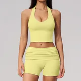 YS5529-1 · Goose Yellow Goose Yellow Women's Yoga Set High Waist Breathable High Waist
